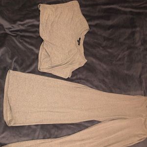 Green/Tan 2 piece pant set